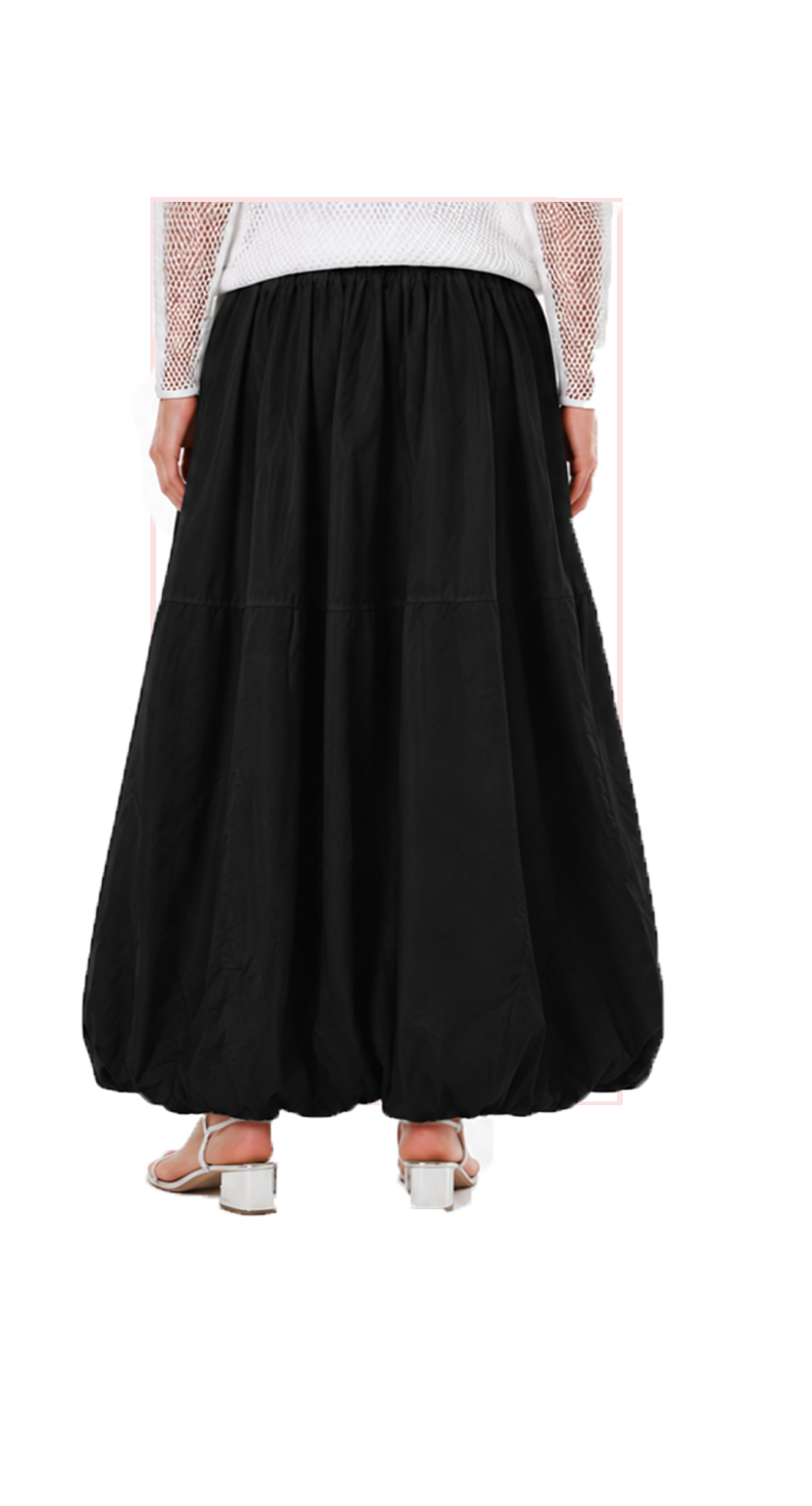 TT-7176  #1-white, #2-black  :  ankle length bubble skirt