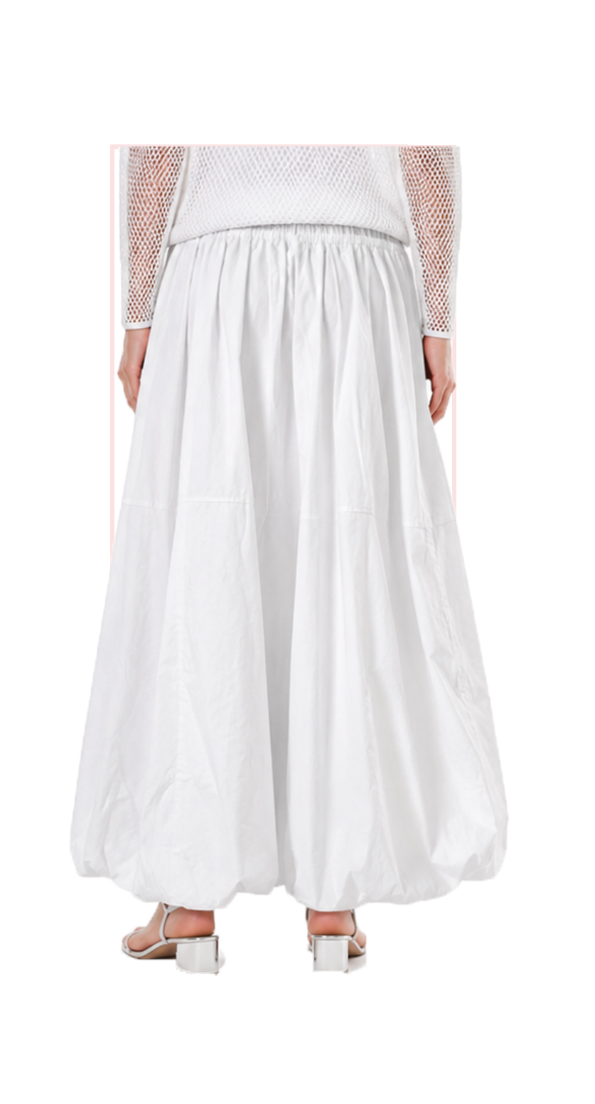 TT-7176  #1-white, #2-black  :  ankle length bubble skirt