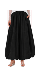 TT-7176  #1-white, #2-black  :  ankle length bubble skirt