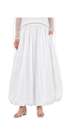 TT-7176  #1-white, #2-black  :  ankle length bubble skirt