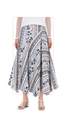 TT-7177 #1-blue :  ankle length skirt with festive print