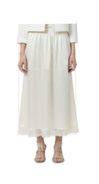 TT-7178 #1-ivory, #2-blue, #3-black :  ankle length skirt with lace trim at the hem
