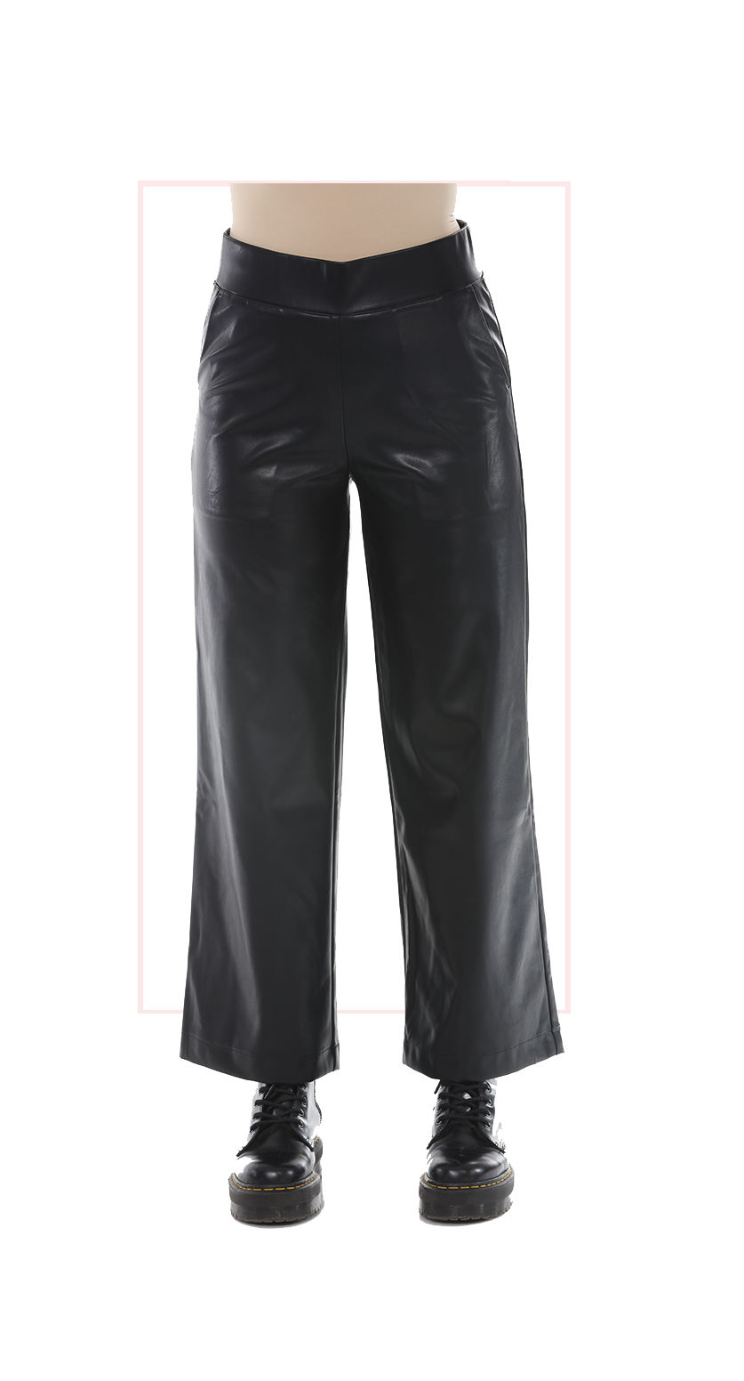 Black leather pants on a white background