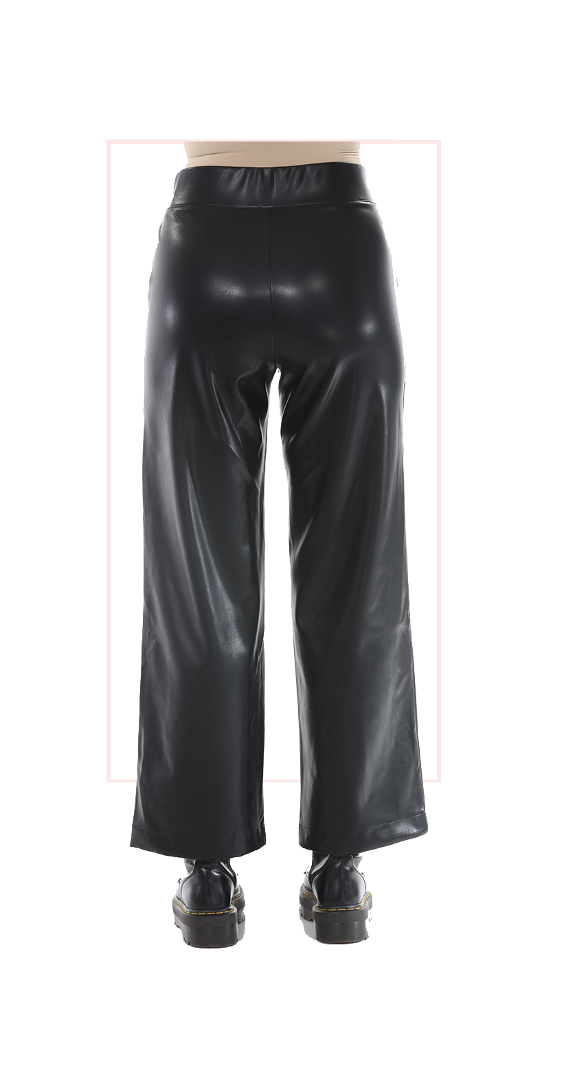 Black leather pants on a white background