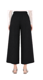 T1-7165 #1-red, #2-black :  wide leg cropped pants