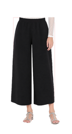 T1-7165 #1-red, #2-black :  wide leg cropped pants