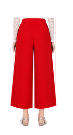 T1-7165 #1-red, #2-black :  wide leg cropped pants